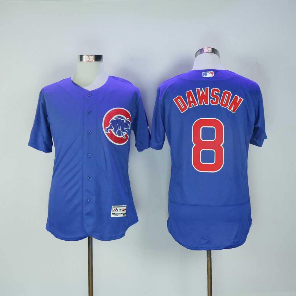 Men Chicago Cubs 8 Dawson Blue MLB Jerseys